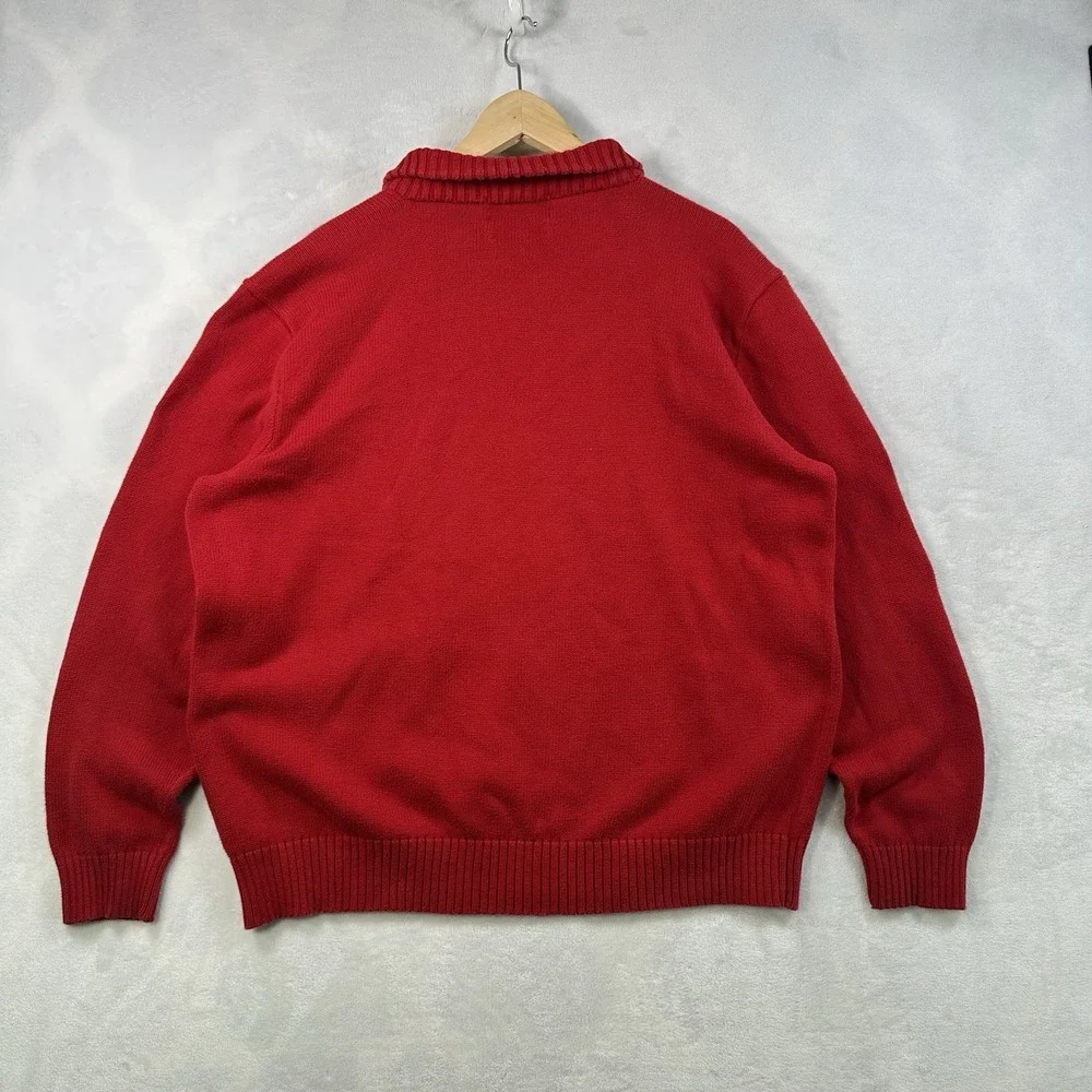 Polo Ralph Lauren Sweater Men's Size 2XL Red Fleece 1/4 Zip Pullover Pony